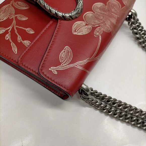 Authentic Gucci Shoulder Bag Red Leather mn828-120826 - Picture 9 of 16